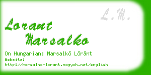 lorant marsalko business card